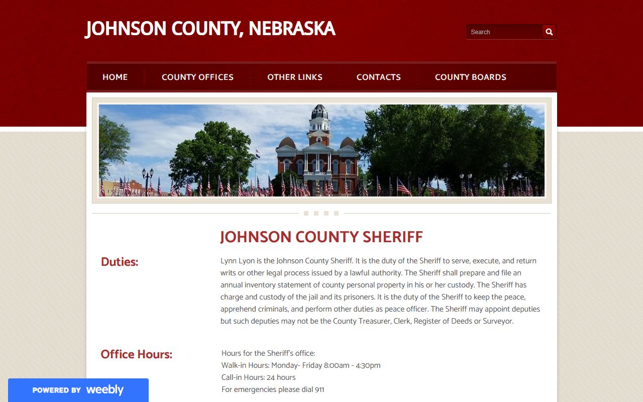 Johnson County inmate records county government sheriff page