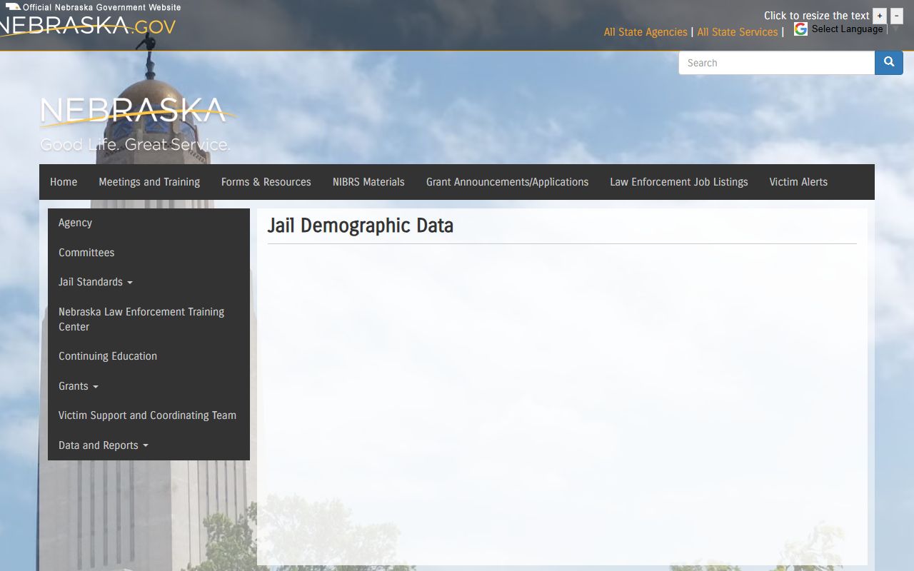 Johnson County inmate population Nebraska jail demographic dashboard